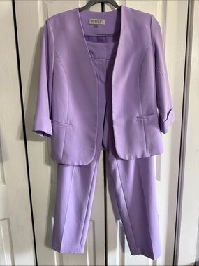 Kasper Lavender Tailored Blazer Jacket and Pants